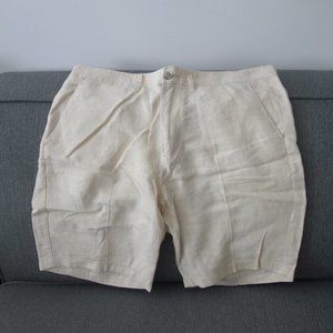 Old Navy 100% Linen Made in Vietnam Size 34 Tan Shorts